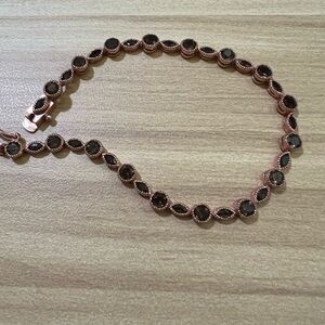 Freida Rothman Rose Gold Smoky Crystal Tennis Bracelet - Women Jewelry